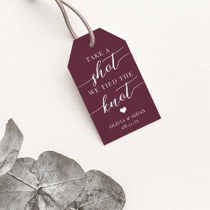 Take a Shot, We Tied the Knot Wedding Favour Gift Tags