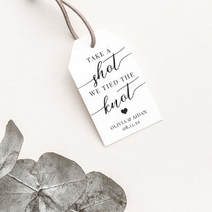 Take a Shot, We Tied the Knot Wedding Favour Gift Tags