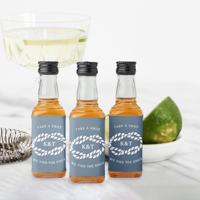 Take a Shot, We Tied the Knot Wedding Favour Liquor Bottle Label (Creator Uploaded)