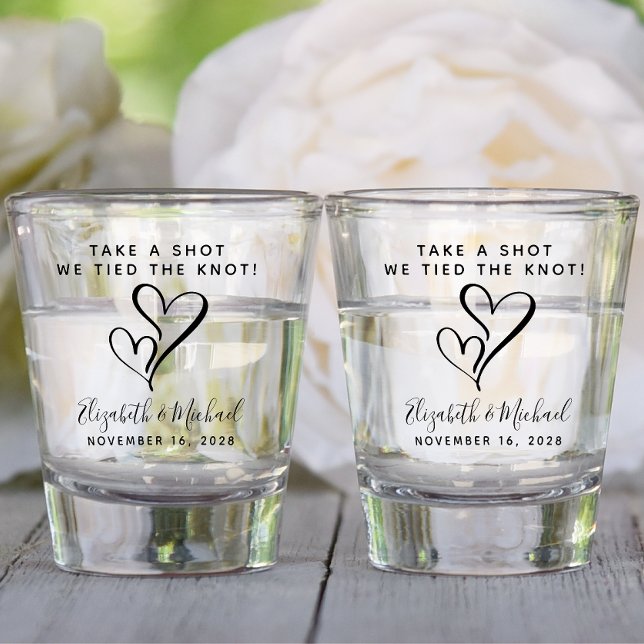Take A Shot We Tied The Knot Wedding Favour Shot Glass (Creator Uploaded)