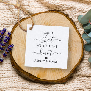 Take a Shot We Tied the Knot Wedding Gift Tag