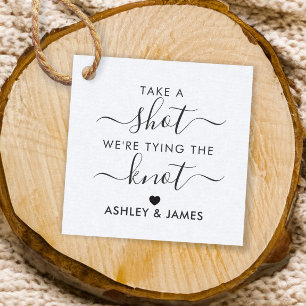 Take a Shot We're Tying the Knot Wedding Favour Tags
