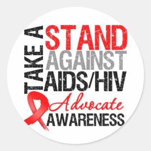 Take a Stand Against AIDS HIV Classic Round Sticker