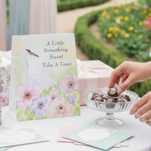 Take a Sweet Whooping Crane Anemones  Pedestal Sign