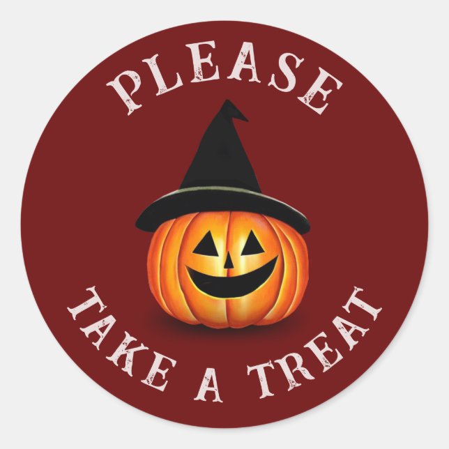 Take a treat classic round sticker (Front)
