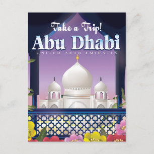 Take a Trip Abu Dhabi Vintage travel poster Postcard
