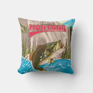 Take a trip - Vintage montana travel poster Cushion