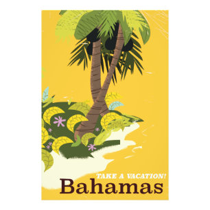 Take a Vacation Bahamas vintage travel poster