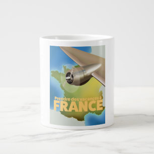Take a vacation to France travel poster Large Coffee Mug
