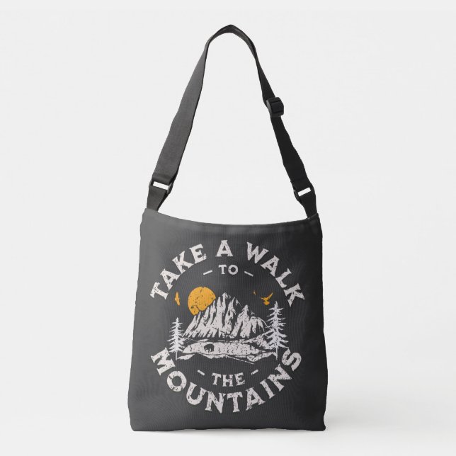 Take A Walk To The Mountains Outdoor Adventure Crossbody Bag (Front)