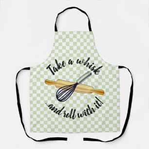 "Take a whisk" whisk and rolling pin baker's crest Apron