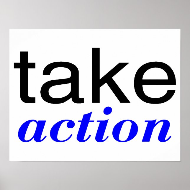 Take Action Blue Poster (Front)
