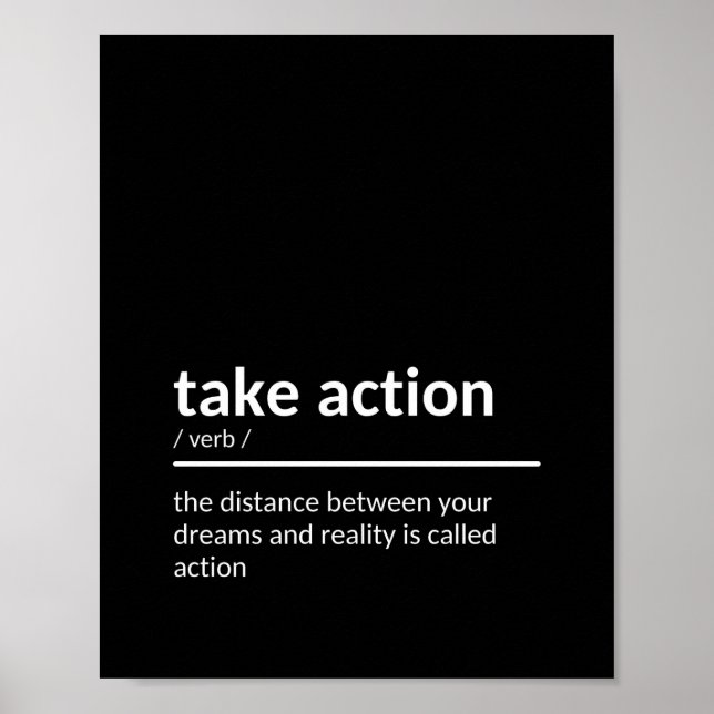 Take Action Quote Poster (Front)