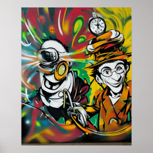 Take Action with Cute and Cool Graffiti Street Art Poster
