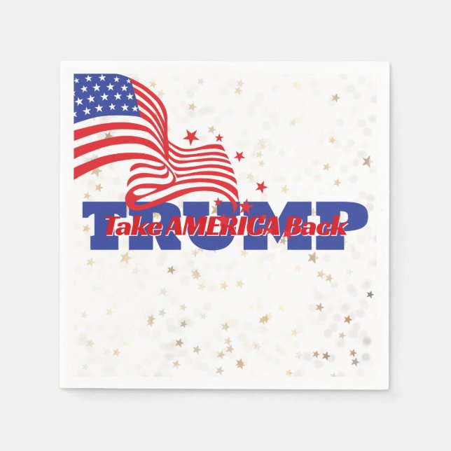 TAKE AMERICA BACK Trump Slogan Napkin (Front)