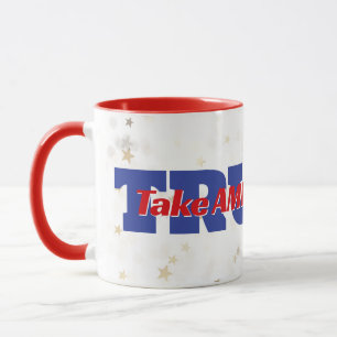 TAKE AMERICA BACK Trump Text On Stars Mug