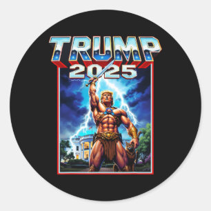 Take America Byck Retro President Trump Superhero Classic Round Sticker