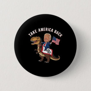 Take America Ck Donald Trump 4th Of July Dinosaur 6 Cm Round Badge
