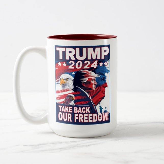 Take Back Our Freedom Patriotic Trump 2024 Mug (Left)