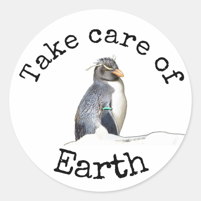Take care of Earth Penguin Stickers (Front)