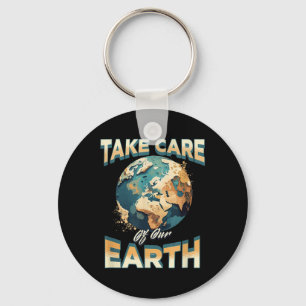 Take Care Of Our Earth Environmental Protection Key Ring