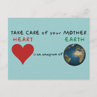 Take care of your mother earth postcard