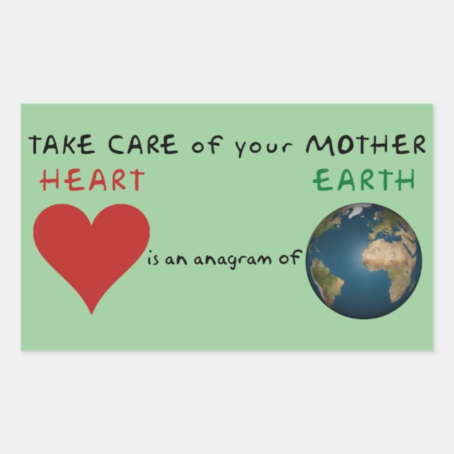 Take care of your mother rectangular sticker (Front)