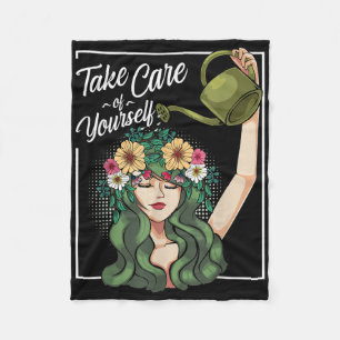 Take Care Of Yourself Self-love Body Positive Ment Fleece Blanket