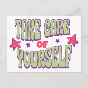 Take Care Of Yourself Typography Postcard