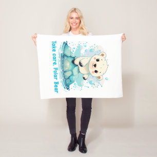 Take care, Polar Bear Fleece Blanket