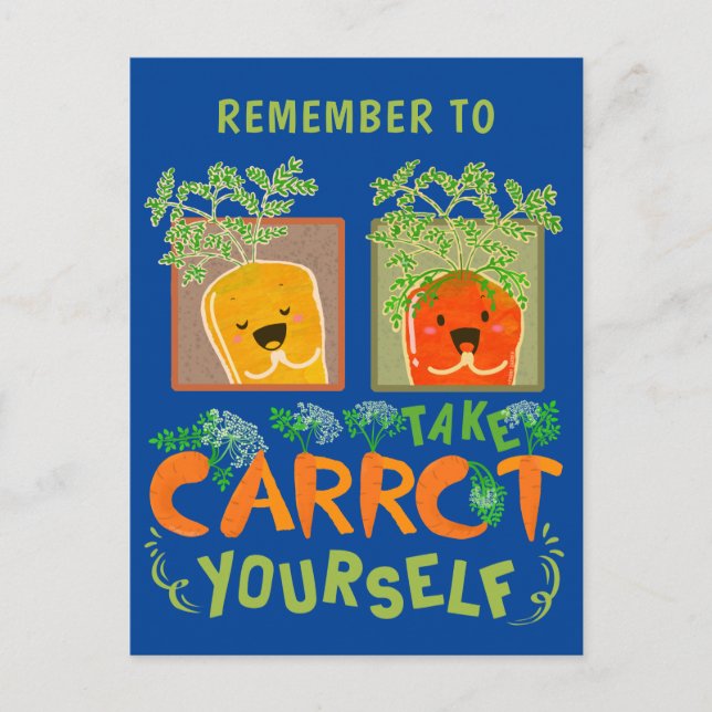 Take Carrot Yourself | Carrot Pun Postcard (Front)