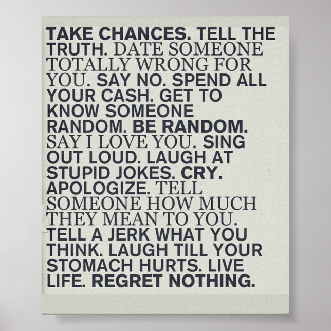 Take Chances Poster (Front)