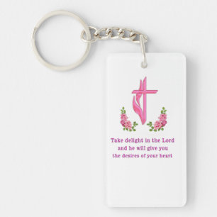 take delight in the Lord Christian Keychain