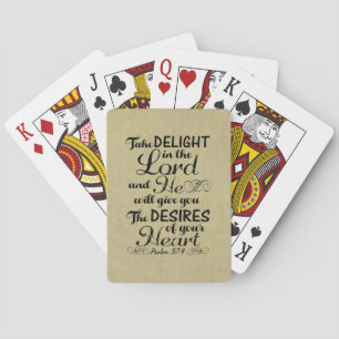 Take Delight in the Lord Psalm 37 4 Bible Verse Playing Cards