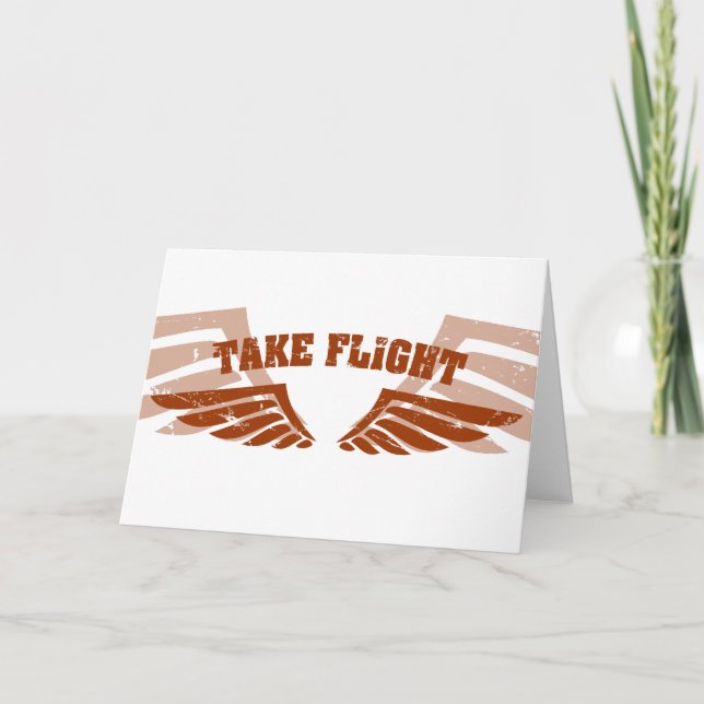 Take Flight Aviation Wings Card (Front)