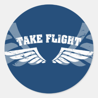 Take Flight Aviation Wings Classic Round Sticker