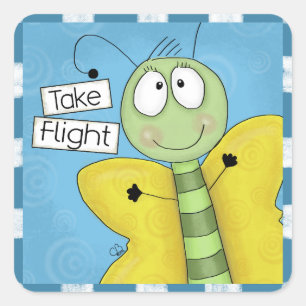 Take Flight Butterfly Square Sticker