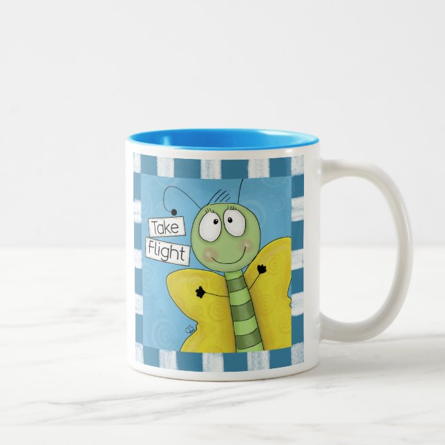 Take Flight Butterfly Two-Tone Coffee Mug (Right)