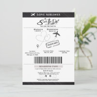 Take Flight with Love: Boarding Pass Save the Date