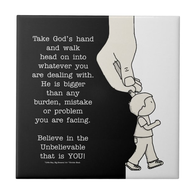 Take God’s Hand Ceramic Tile (Front)