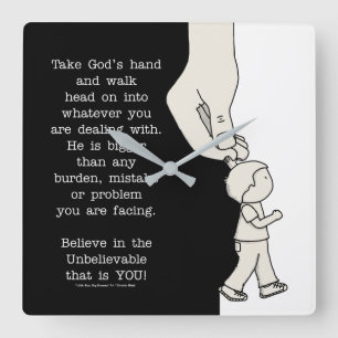 Take God’s Hand Square Wall Clock