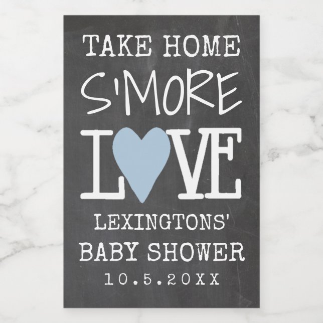 Take Home S'More Love Baby Shower Chalkboard Look Food Label (Single Label)
