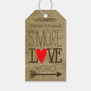 Take Home S'more Love Burlap Guest Favour Gift Tags