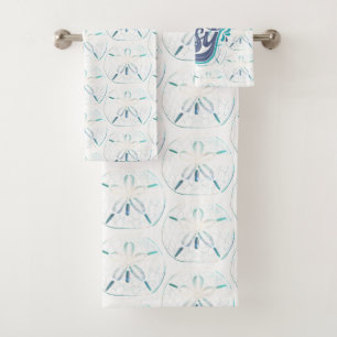 Take it Easy Beach Watercolor Sand Dollar Bath Towel Set