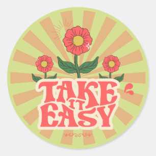 take it easy classic round sticker