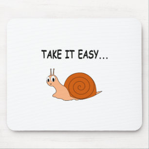 Take It Easy Cute Cartoon Snail Mouse Pad