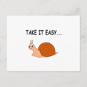 Take It Easy Cute Cartoon Snail Postcard