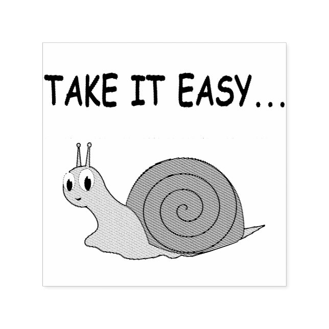 Take It Easy Cute Cartoon Snail Self-inking Stamp (Design)