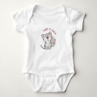 take it easy funny kitten cat baby suit baby bodysuit