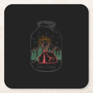 Take It Easy Square Paper Coaster